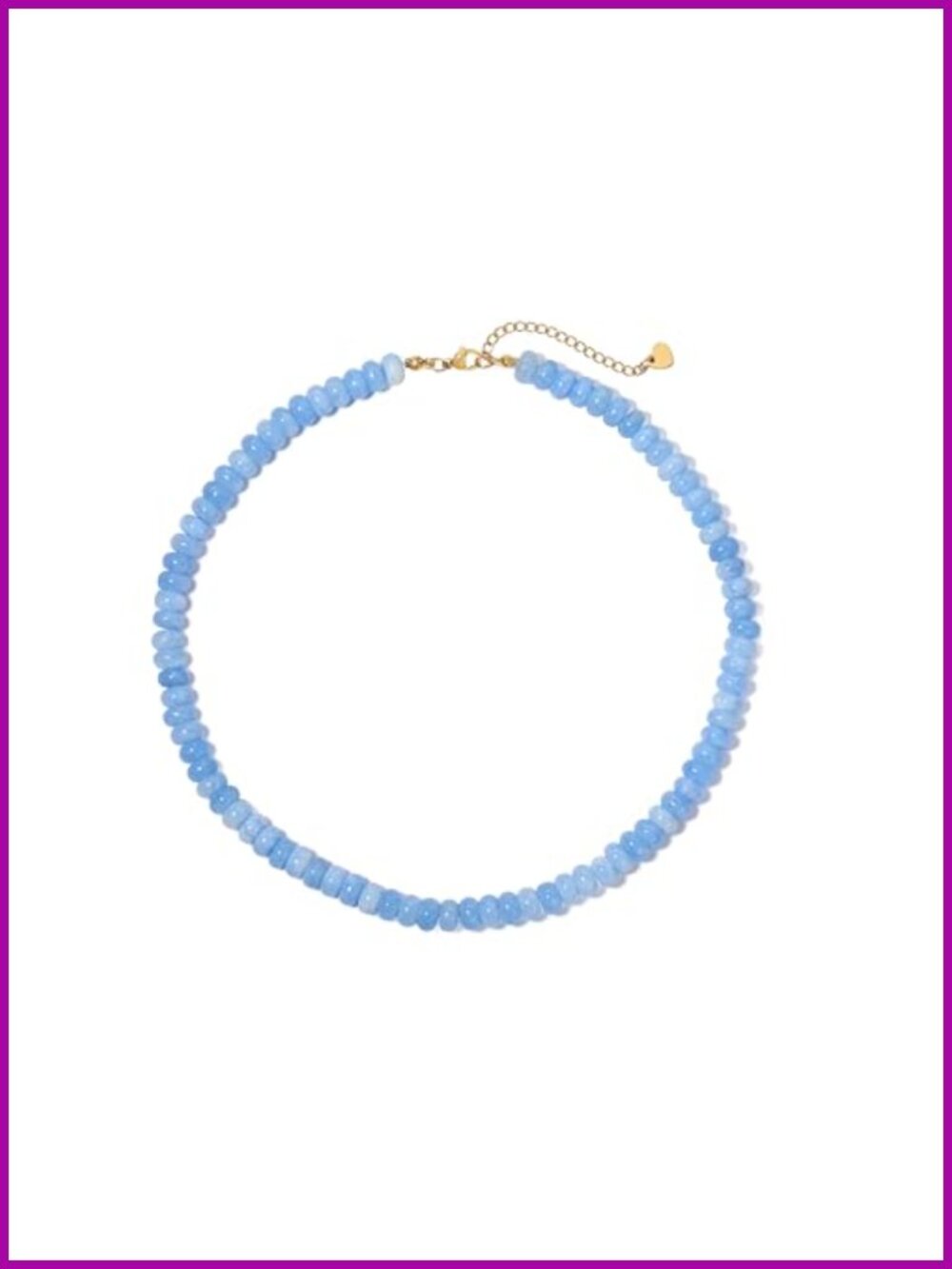 Gemstone Beaded Choker Necklace with Lobster Clasp Adjustable Chain - Picture 1 of 5